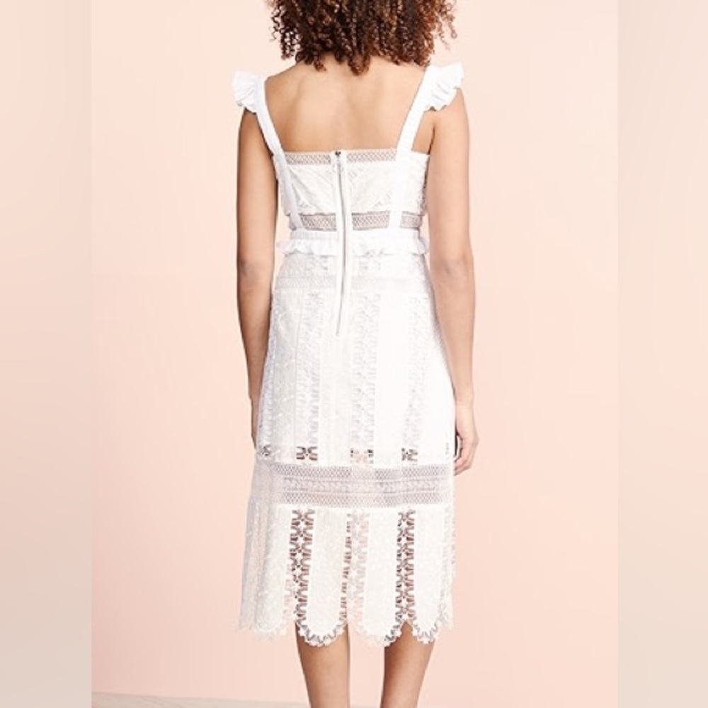 For Love & Lemons Gabrielle Midi Dress lace white Ivory medium - Picture 5 of 13
